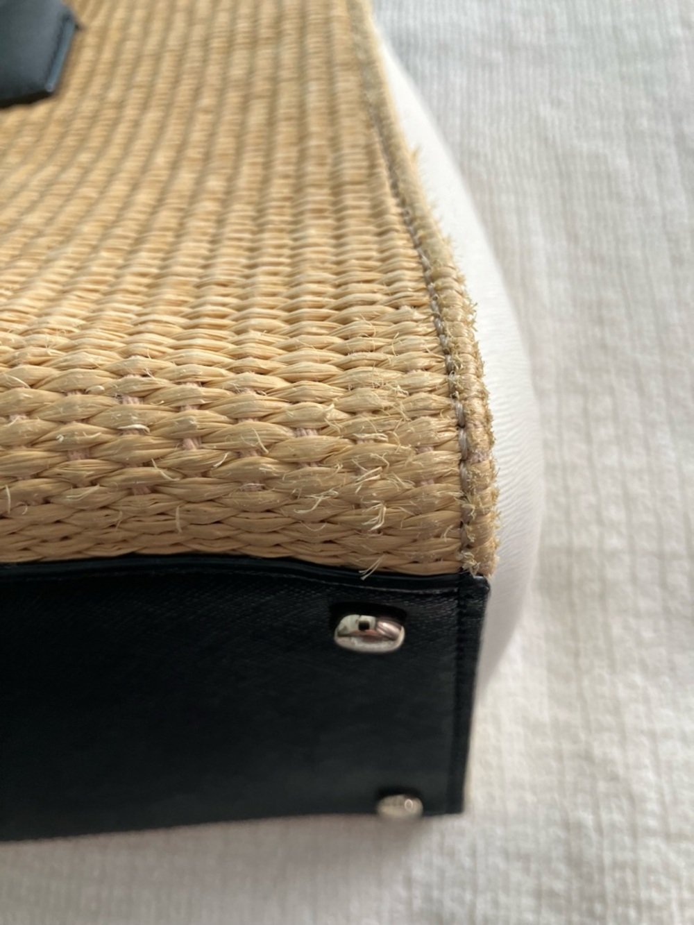 Kate Spade Cameron Street Candace Raffia Satchel - Picture 12 of 14